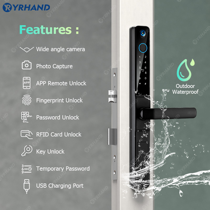 Yrhand ip66 keyless olho de ga - Smart Garden Door Lock avaliação e preço