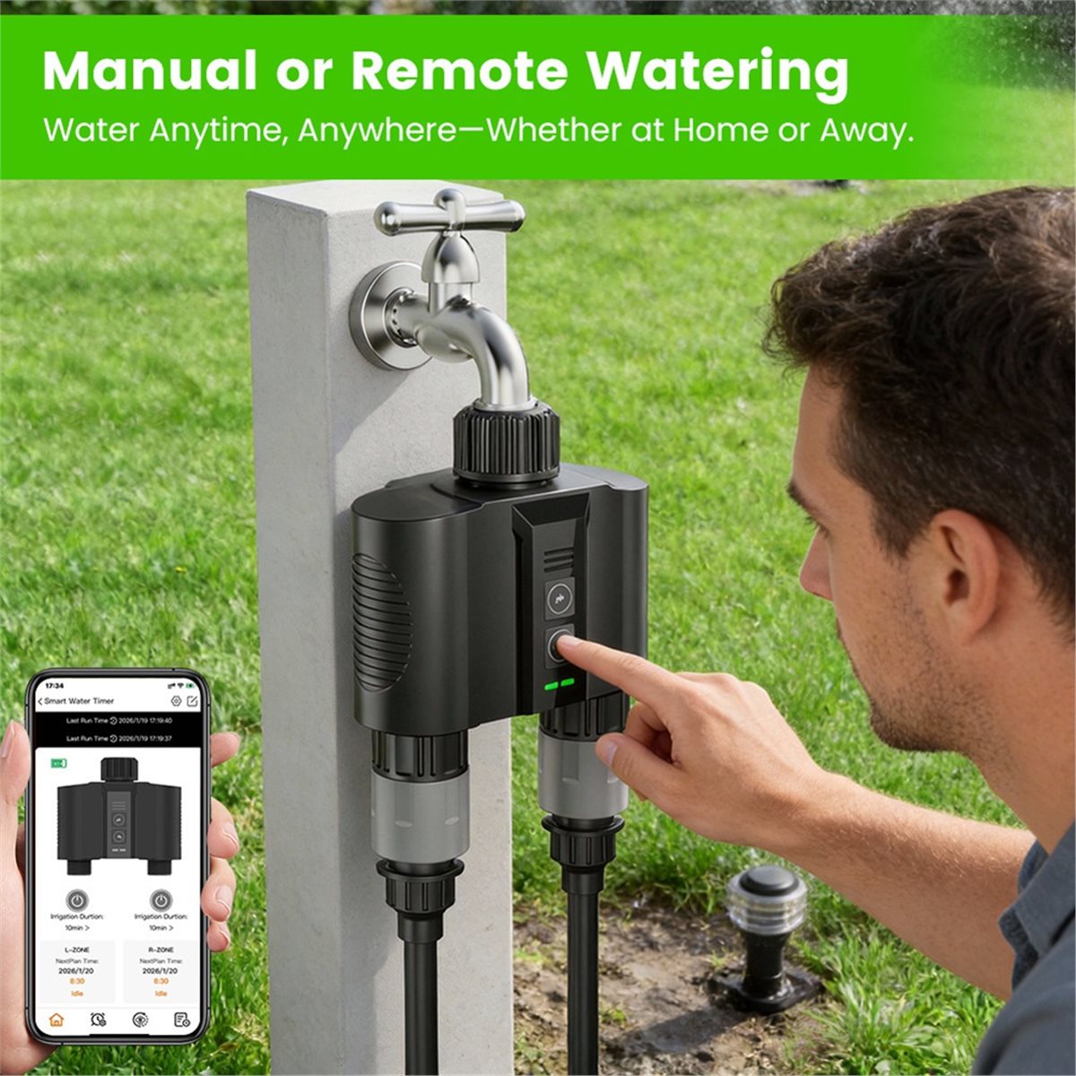 Y17A 1 Conjunto de Temporizado - Smart Garden Hose Valve avaliação e preço